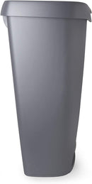 Umbra Brim Large Kitchen Trash Can with Stainless Steel Foot Pedal Stylish and Durable 13 Gallon Step Garbage Can with Lid, Silver/Nickel