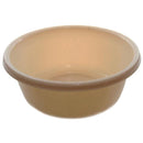 Round plastic wash basin 9.75 in beige w/ dots