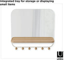 Umbra Estique Over-The-Door Multi-Use Organizer, W/Mirror, White