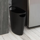 Superio Slim Bathroom Trash Can 2 Gallon Black Plastic Small Compact Waste Basket for Bedroom, Dorm, Under Office Desk Dustbin