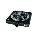 Dominion black single coil burner with adjustable temperature control on a white background.