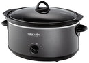 Hamilton Beach Crockpot 7-quart brushed stainless steel slow cooker with black handles and control dial