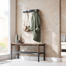 Black Umbra Flip 5 Hook wall-mounted coat rack with retractable hooks 