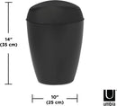 Trash can shown with measurements labeled 14 inches tall and 10 inches wide