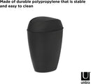Trash can shown with text indicating durable polypropylene build