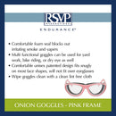 RSVP International Onion Goggles, Fog Free Lenses, Safely Prepare Food Without Tears, One Size, Pink