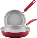 Rachael Ray Create Delicious Nonstick Frying Pan Set / Fry Pan Set / Skillet Set - 9.5 Inch and 11.75 Inch, Red