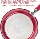 Rachael Ray Create Delicious Nonstick Frying Pan Set / Fry Pan Set / Skillet Set - 9.5 Inch and 11.75 Inch, Red