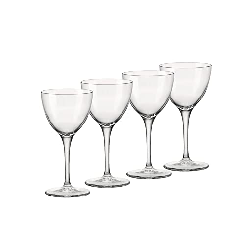 Bormioli Rocco Novecento Stemware Nick & Nora Glass, Set of 4, 4 Count (Pack of 1), Clear
