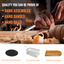 Yukon Glory Burger Serving set, Includes Premium Acacia Wood Board With Slate, Stainless Steel Fry Basket, Porcelain Condiment Cups,