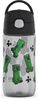 THERMOS FUNTAINER 16 Ounce Plastic Hydration Bottle with Spout, Minecraft