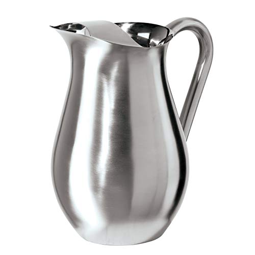 OGGI Stainless Steel Pitcher- Stainless Steel Water Pitcher w/ Ice Guard, Water Carafe, Great Metal Pitcher for Entertaining, Ideal 68oz / 2 Lt Drink Pitcher