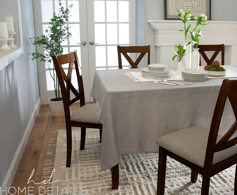 Silver 70" X 120" Waterproof Wrinkle Proof Tablecloth