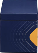 Side view of the Trapp No. 4 Orange Vanilla House Box Candle packaging, highlighting the embossed wave design with an orange accent.