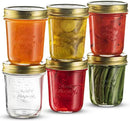 Bormioli Rocco Quattro Stagioni set of 4 Clear Airtight Mason Jars, 6.75 Oz. Made from BPA Free Durable Glass, Made In Italy.