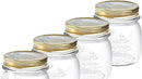 Bormioli Rocco Quattro Stagioni set of 4 Clear Airtight Mason Jars, 6.75 Oz. Made from BPA Free Durable Glass, Made In Italy.