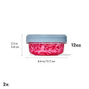 OXO Good Grips 12 oz Twist & Stack containers 2-pack with twistable leakproof lids on a white background.