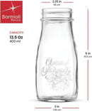 Bormioli Rocco Quattro Stagioni, Glass Canning Jar and Drinking Bottle, 13.5 Oz. with Gold Metal Airtight Lid