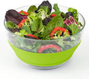 Progressive International Prepworks 4 Quart Space Saving Folding Collapsible Salad Spinner, Drainer, & Colander for Salad Preparation and Food Washing