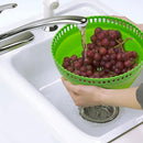 Progressive International Prepworks 4 Quart Space Saving Folding Collapsible Salad Spinner, Drainer, & Colander for Salad Preparation and Food Washing
