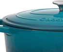 Close-up of Crock-Pot lid and handle showing embossed brand name
