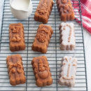 cookies baked using the Nordic Ware silver holiday mini loaves pan 