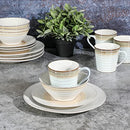 Gibson Elite Spiral 16 Piece Reactive Embossed Dinnerware Set - Taupe