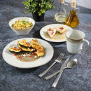 Gibson Elite Spiral 16 Piece Reactive Embossed Dinnerware Set - Taupe