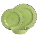 Gibson Home Mauna 12 Piece Green Melamine Dinnerware Set,Lime Green