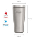 THERMOS, ICON Series, Stainless Steel Tumbler, Matte Stainless Steel, 16 oz