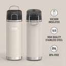 THERMOS ICON SERIES Stainless Steel Water Bottle with Spout - 24 Ounce, Sandstone - Vacuum Insulated Water Bottle with Lid