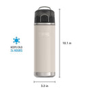 THERMOS ICON SERIES Stainless Steel Water Bottle with Spout - 24 Ounce, Sandstone - Vacuum Insulated Water Bottle with Lid