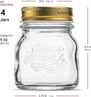 Bormioli Rocco Quattro Stagioni set of 4 Clear Airtight Mason Jars, 5 Oz. Made from BPA Free Durable Glass, Made In Italy.