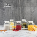 Bormioli Rocco Hermetic Seal Glass Pitcher With TEAL Lid and Spout 67.75 Ounce Great for Homemade Juice & Cold Tea or for Glass Milk Bottles