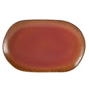 Bloomhouse Palermo Sun 2 Piece Serving Bowl and Oval Platter Stoneware Reactive Glaze Serveware Set - Paprika Red