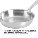 Interior view of Babish fry pan showing smooth triply stainless steel cooking surface