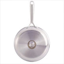 Bottom view of Babish 8-inch triply stainless steel frying pan