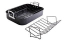 Broxton non-stick roasting pan with the included rack placed beside it.
