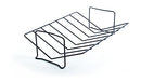 Removable black metal V-shaped roasting rack shown separately.
