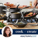 Rachael Ray Cook + Create Hard Anodized Nonstick Deep Grill Pan/Griddle, 11 Inch - Black