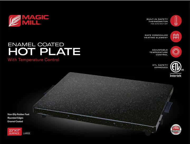 MAGIC MILL SHABBAT ENAMEL HOT PLATE WITH BUILT IN SAFETY THERMOSTAT MODEL