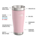 THERMOS, ICON Series, Stainless Steel Tumbler, Sunset Pink, 16 oz