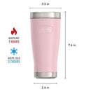 THERMOS, ICON Series, Stainless Steel Tumbler, Sunset Pink, 16 oz