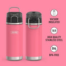 THERMOS ICON SERIES Water Bottle with Spout - 18 Ounce, Hot Pink - Stainless Steel Vacuum Insulated Water Bottle with Lid