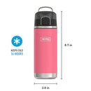 THERMOS ICON SERIES Water Bottle with Spout - 18 Ounce, Hot Pink - Stainless Steel Vacuum Insulated Water Bottle with Lid