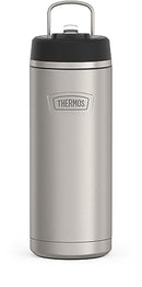 ICON SERIES BY THERMOS Stainless Steel Water Bottle with Straw Lid, 32 Ounce, Matte Stainless Steel