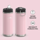 ICON SERIES BY THERMOS Stainless Steel Water Bottle with Straw Lid, 32 Ounce, Sunset Pink