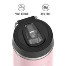 ICON SERIES BY THERMOS Stainless Steel Water Bottle with Straw Lid, 32 Ounce, Sunset Pink
