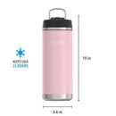 ICON SERIES BY THERMOS Stainless Steel Water Bottle with Straw Lid, 32 Ounce, Sunset Pink