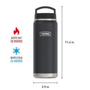 THERMOS ICON SERIES Water Bottle with Screw Top Lid - 40 Ounce, Granite - Stainless Steel Vacuum Insulated Water Bottle with Lid